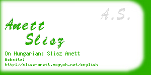 anett slisz business card